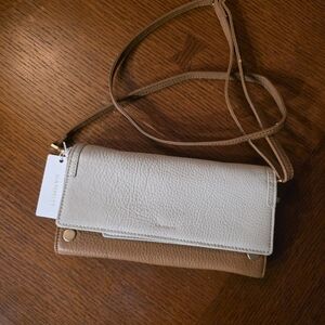 Hammitt White and Tan Leather Crossbody Bag